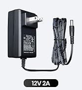 UL Listed 12V 2A 24W 6ft Long Power Supply Adapter, AC DC Switching Adapter (Input 100-240V, Outp...