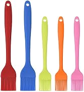 Hhyn Silicone Basting Pastry Brush Set 5 Pack Heat Resistant Spread Oil Butter Sauce for BBQ Gril...