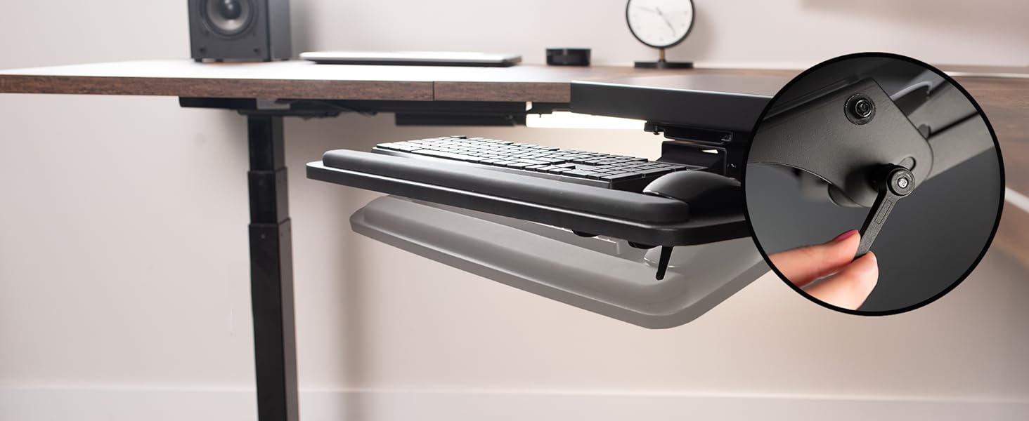 Keyboard tray height adjustment