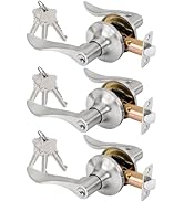 RAFECIEE Keyed Entry Door Lever, Door Handle with Lock and Key, Exterior & Interior Door Handle f...