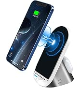 2 in 1 Wireless Charging Station, 15W Max Fast Charger Stand Qi-Certified Dock Compatible with iP...