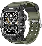 amBand M3 Rugged Case with Band Designed for Apple Watch Series 8/7 45mm - Army Green