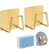 Blueden 2Pcs Adhesive Sponge Holder for Kitchen Sink Essentials,Stainless Steel Dish Sponge Holde...