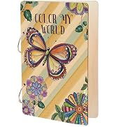 SUPERDANT Butterfly Greeting Card Holder Color My World Photo Album Wooden Loose Leaf Binder Flow...