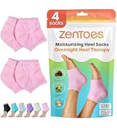 ZenToes Moisturizing Socks for Cracked Heel Treatment, Vitamin E, Olive Oil and Jojoba Oil Infuse...