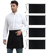 Xeoxarel Unisex Bistro Half Aprons with 4 Pockets, Waiter Waist Server Apron for Women and Man 27...