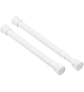 KXLIFE 2 Pack Small Spring Tension Curtain Rod 7.5 to 11.5 Inch, Thin Tension Rod No Drill for Wi...