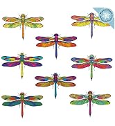 8 Dragonfly Window Clings for Glass Windows and Doors - Window Decals for Birds Strikes - Anti Co...