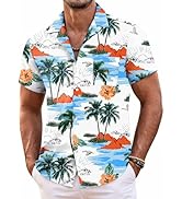 COOFANDY Mens Hawaiian Shirt Short Sleeve Floral Button Down Shirts Tropical Summer Beach Shirts ...