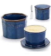 9.8oz Butter Crock for Counter with Water Line, Large Capacity French Butter Dish with Lid & Spre...