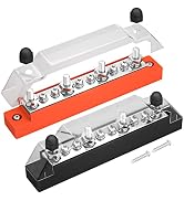 DAIERTEK Power Distribution Block 4 x M6 Terminal Studs, 6 x M4 Terminal Screws Battery Bus Bar f...