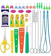 Fedmut 42 Pieces Needle Threaders Kit,Drawstring Threader Set,Threader Hand Machine Sewing for Se...