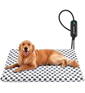 MIXJOY Pet Heating Pad - 11 Adjustable Temperature With Timer for Dogs and Cats, Electric With Wa...