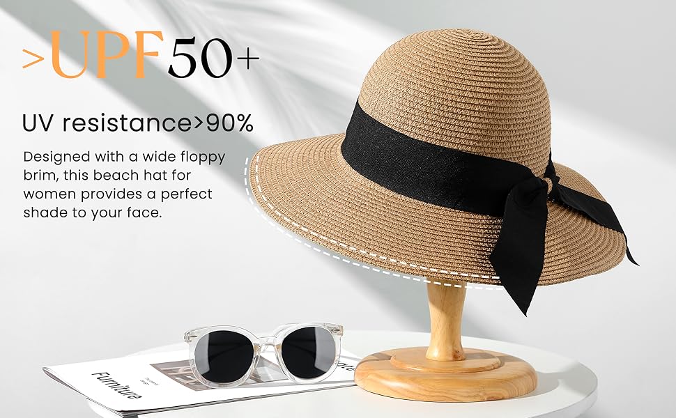 sun beach hats for women packable floppy summer hats uv sun protection straw hat wide brim hats
