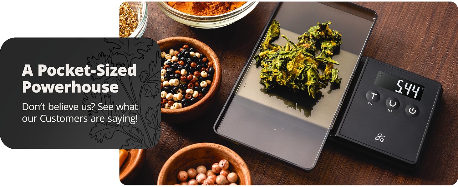 compact digital pocket scale measuring herbs and spices ideal for precise kitchen or herbal weighing
