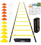 Agility Ladder Speed Training Set: Ohuhu 12 Rung 20ft Soccer Training Equipment for Kids with 12 ...