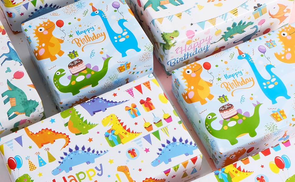 Dino Party Gift Wrap