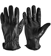 OZERO Men Work Gloves, Grain Deerskin Leather Shooting Gloves for Rubbing Jewelry/Driving/Riding/...