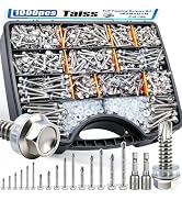 Taiss 1000pcs #14#12#10#8 Self Tapping Screws for Metal,410 Stainless Steel Sheet Metal Screws,He...