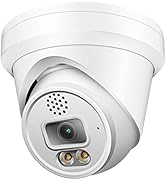 4K 8MP Full Color Night Vision Turret Dome IP Camera with Visible White LED Lights, 2.8mm Wide An...
