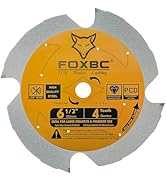 FOXBC 6-1/2 inch 4 Tooth Hardie Fiber Cement Saw Blade Polycrystalline Diamond (PCD) with 5/8-Inc...