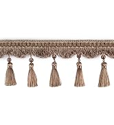 HedongHexi Tassel Fringe Trim 5.25 Yard x 4 Inches Luxury Handmade Beaded Tassel Fringing Trimmin...