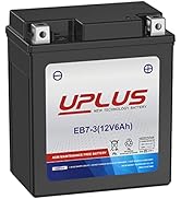 UPLUS YTX7L-BS Motorcycle ATV Battery, EB7-3 Maintenance Free 12V 6AH SLA Batteries Snowmobile Sc...