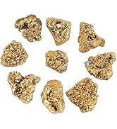 Wowagoga 8 Pcs 15-25mm Natural Pyrite Stone Raw Pyrite Crystal Fools Gold for Cabbing Tumbling Re...