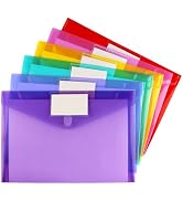 Tamaki 6 PCS Plastic Envelopes Poly Envelope Folder Clear Document Plastic File Folders Organizat...