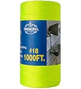HONGDA Nylon Twine, 1000 Feet #18 Braided Nylon Mason line String Perfect for Masonry Jobs and fo...