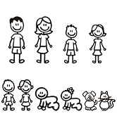 DPWOUM Black Car Sticker, I Love My Family Decal, Waterproof Cardstock, Cat Theme, Cartoon Style,...