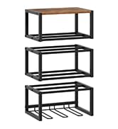 YATINEY 6-Tier Wall Mounted Shoe Rack, Shoe Organizer for Closet, Holds 6-12 Pairs, Floating Shoe...