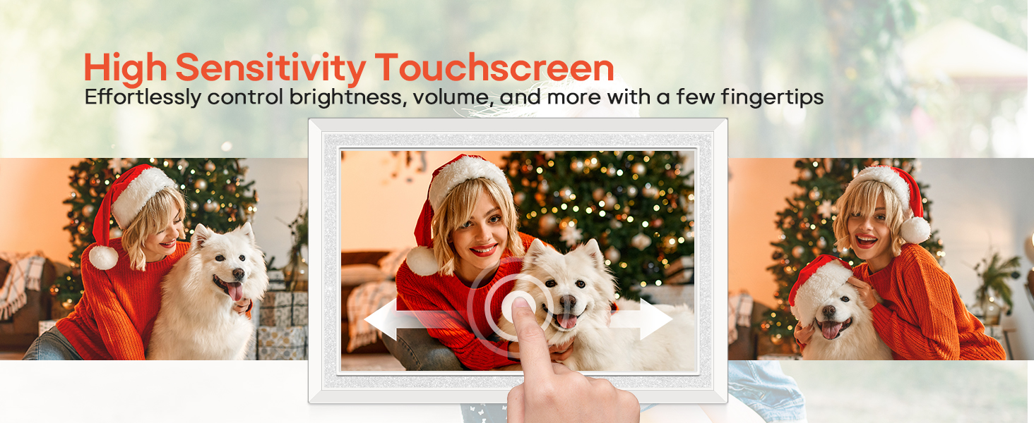 frameo digital picture photo video frame smart wifi HD IPS touch screen slideshow 32GB auto rotate