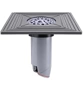 QruiLanTu 4.8" Square Floor Drain, Shower Drain backflow Preventer | And 1 Hair Catcher with 1-1/...