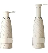 Mini Folding Travel Umbrella with Built-in Hidden Telescoping Handle,Teflon Coating, UPF 50+,UV P...