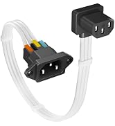 Down 90 Degree IEC C13 to C14 Power Cord for PSU Extension, 2ft (60cm) | 16AWG 10A, PTFE Jacket, ...
