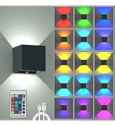 SURPALIG LED Wall Lights for Room Decor, 16 Colors RGB Wall Lamp, Battery Operated Wall Sconce 60...
