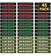 45 Pack Miaozhun Magazine Marking Bands, 5.56 NATO, 300 Blackout, 7.62x39mm Magazine Caliber Iden...
