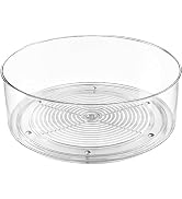 Slow Slog Refrigerator Lazy Susan, Round Clear Turntable Organizer, Plastic 360 Degree Rotating L...