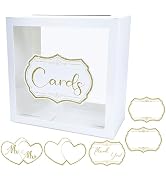 FALIZIFU White Card Box for Party Gift Card Box Holder Clear Card Box for Wedding Reception Brida...