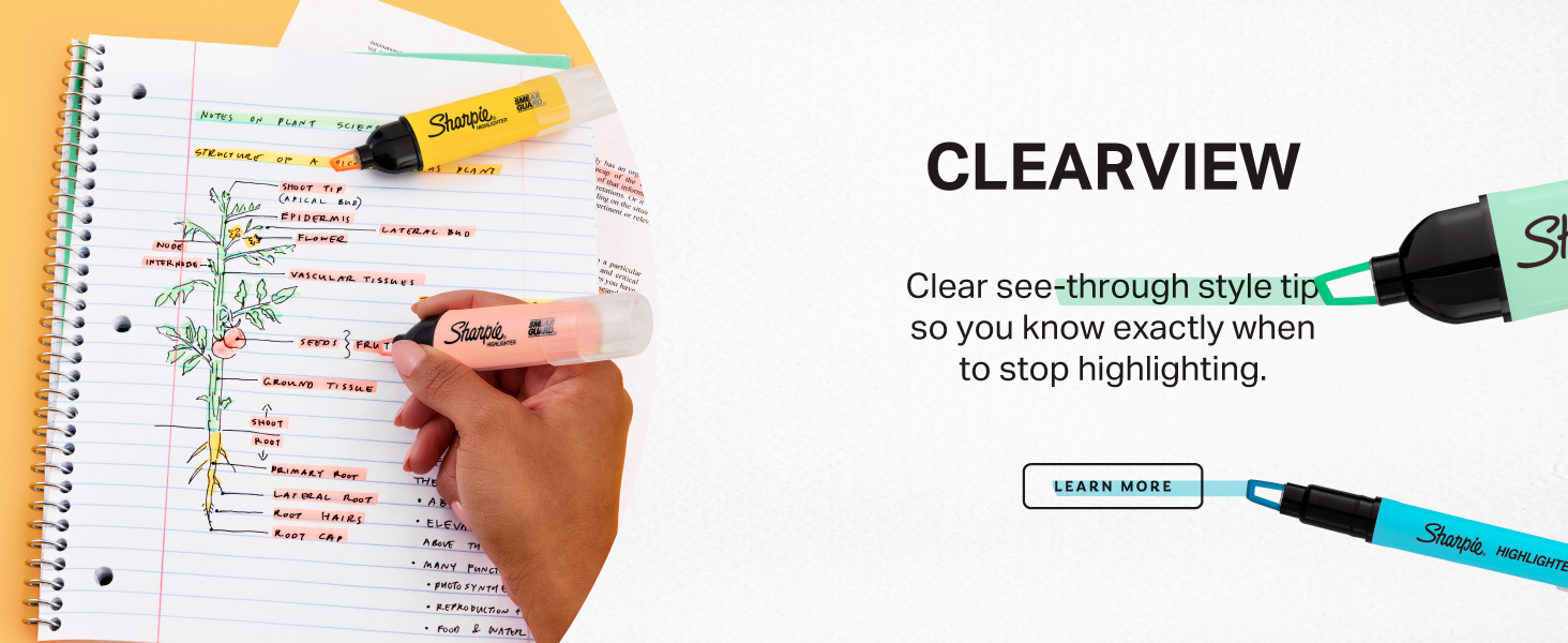clearview chisel easy see blade tip clear precise sharpie school office home teacher bible notes