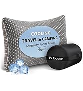 fulocean Small Cooling Memory Foam Travel Pillows for Airplanes, Compressible Camping Pillow, Adj...