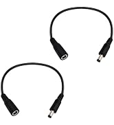 1FT DC Power Extension Cable 5.5mmx2.1mm 18AWG Male to Female 12V Extension Cable for CCTV Survei...