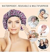 4 PCS Double Layers Waterproof Shower Caps - Printed Color
