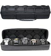 AUKURA Hard 5 Slot Watch Travel Case Storage and Organizer for Men and Women, with anti-move soft...