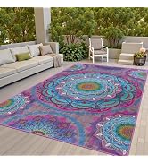 Arenarug Meditation Indoor Outdoor Rug 5x8 ft Mandala Pattern Rug Boho Style,Yoga Meditation Mat ...