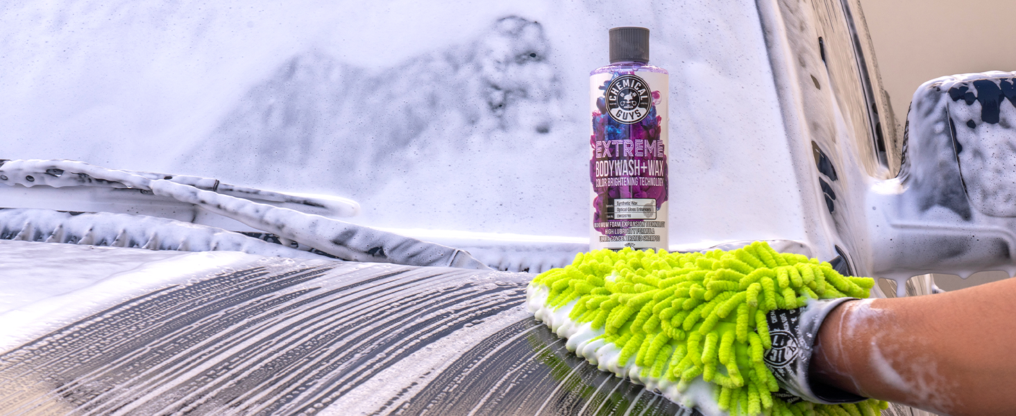 Cleans and protects in one pour, skipping the separate wax step on your wash day.