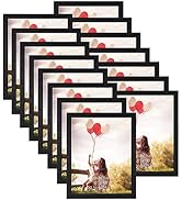 HORLIMER 8x10 Picture Frame Set of 15, Black Picture Frames Display 8 by 10 Photo for Wall or Tab...