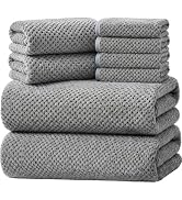 MaopaoBeauty Bath Towels for Bathroom Bath Towel Set-8-Piece Shower Towels (2 Bath Towel, 2 Hand ...