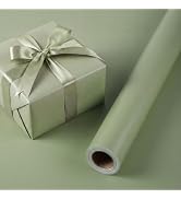 woric Sage Green Wrapping Paper Roll -Mini Roll- 17 In X 33 Ft | Matte Wrapping Paper with Pearly...